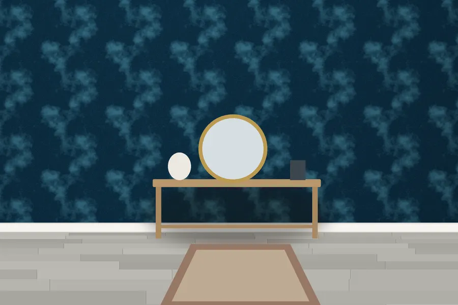 Colville Veined Marble Wallpaper in a room