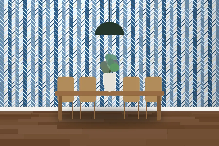 Glenmore Herringbone Wallpaper in a room
