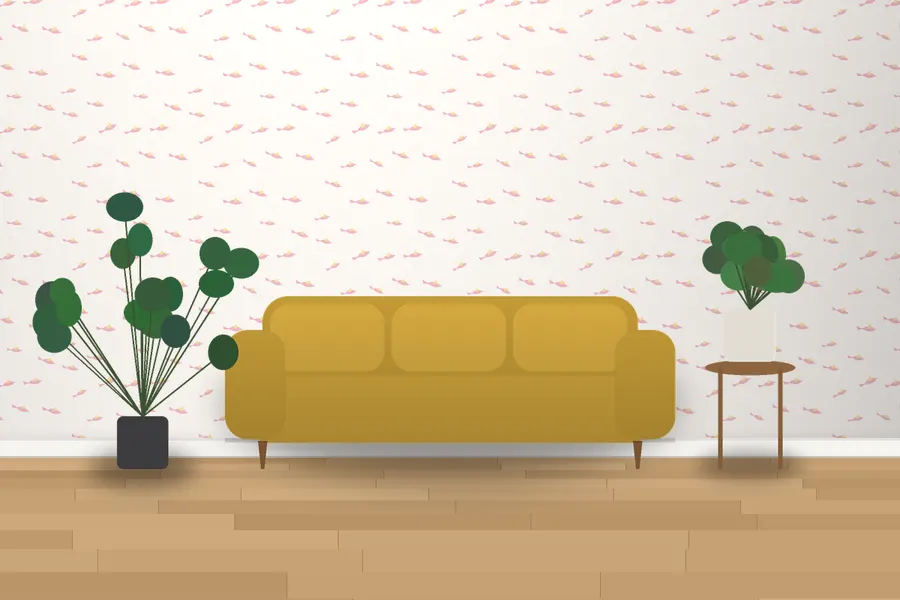 Brook Flock of Birds Wallpaper in a room