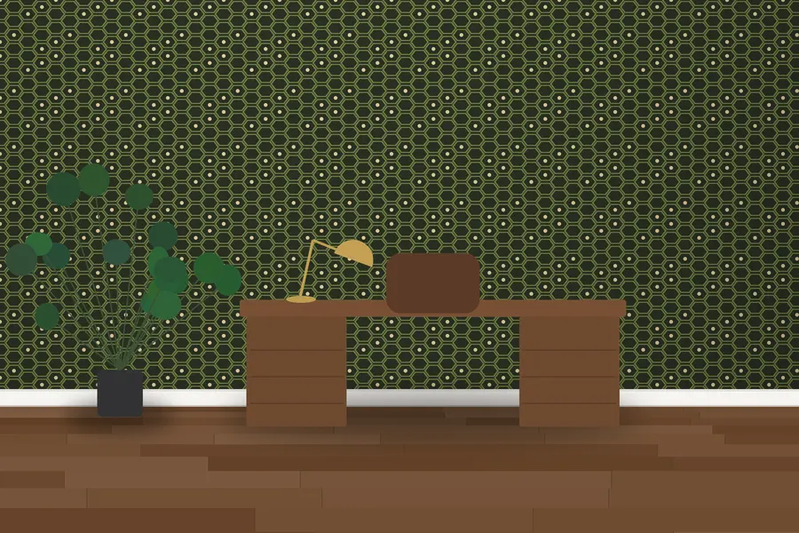 Hazel Honeycomb Wallpaper in a room