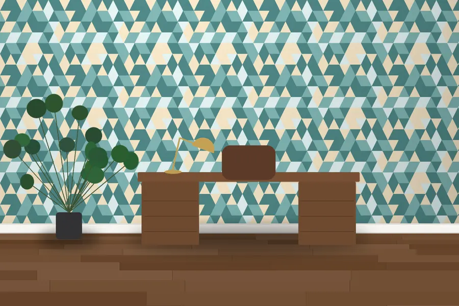 Beckett Triangle Wallpaper in a room
