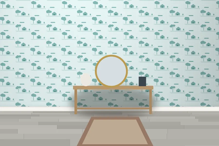 Wadham Village Toile Wallpaper in a room