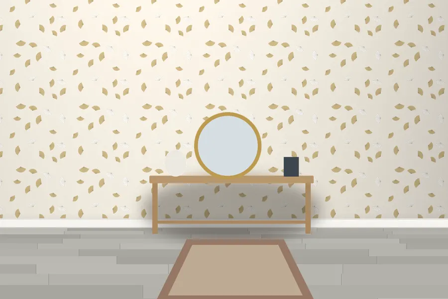 Hobart Folding Fan Wallpaper in Champagne