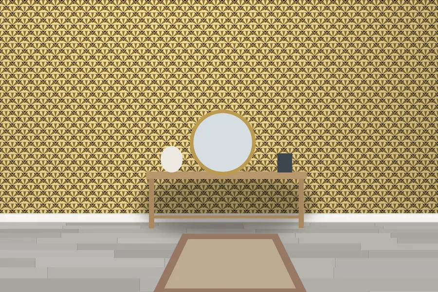 Fielding Scallop Shell Wallpaper in a room