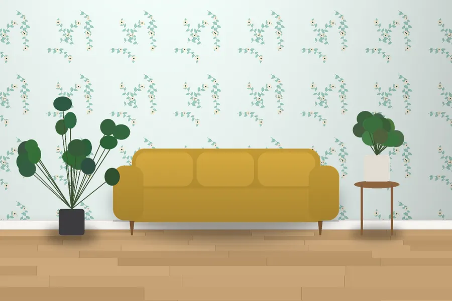 Winslow Hedgerow Wallpaper in a room