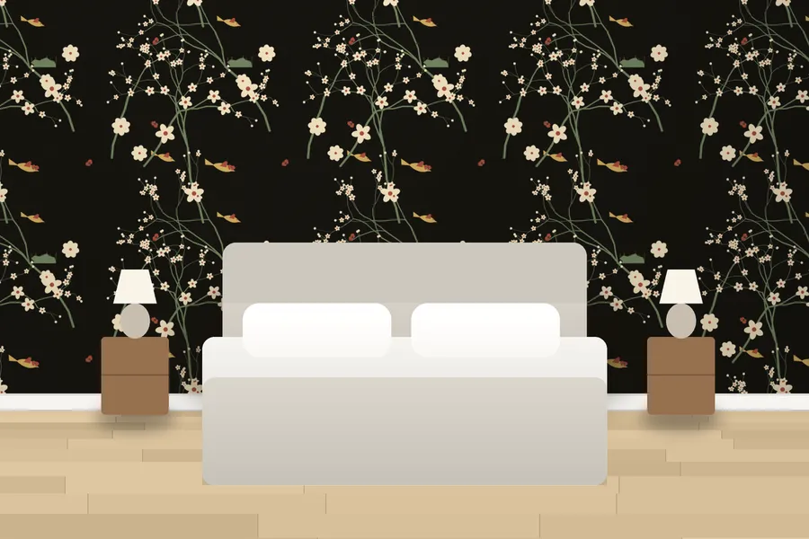Trerice Willow Court Wallpaper in a room