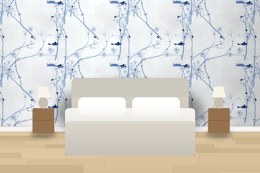 Lacock Peony Bough Wallpaper in a room