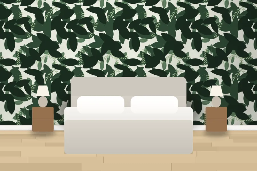 Danbury Woodland Canopy Wallpaper in a room