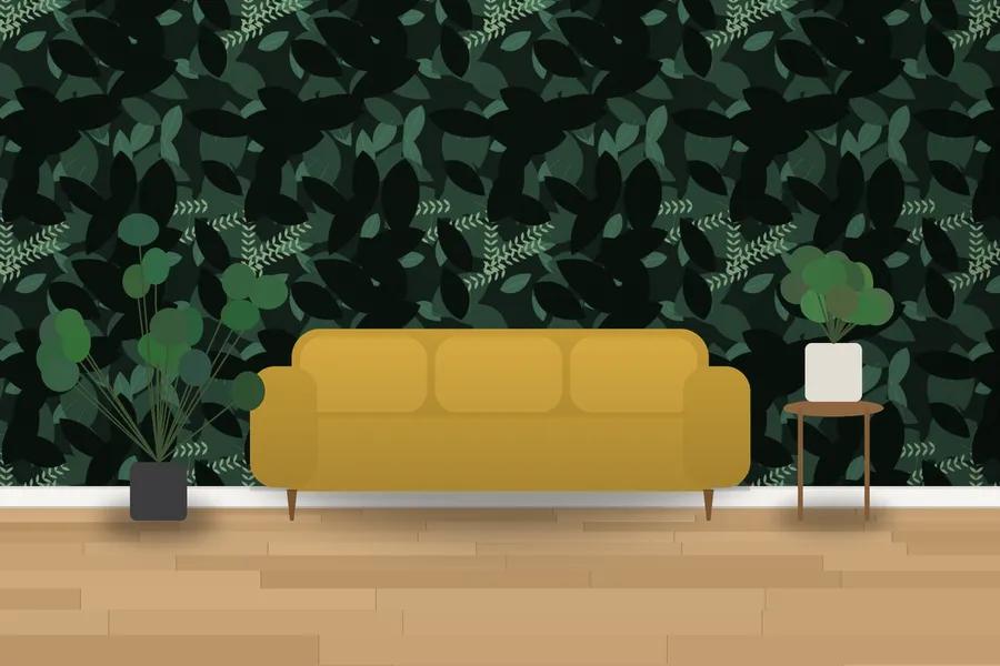 Wallington Herbarium Mural Wallpaper in Night Conservatory