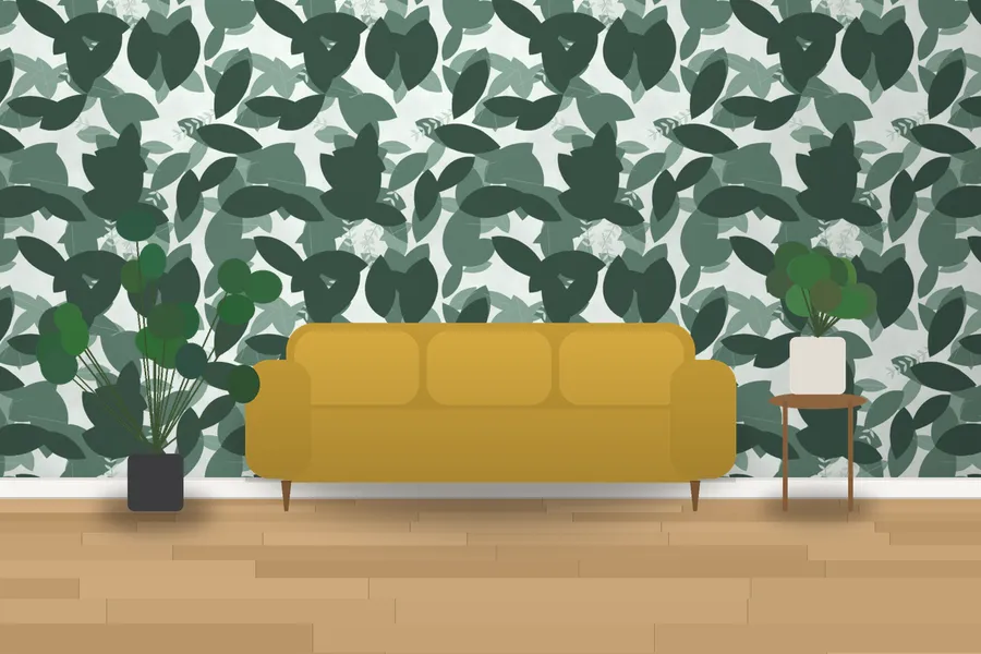 Eltham Wild Arbour Wallpaper in a room
