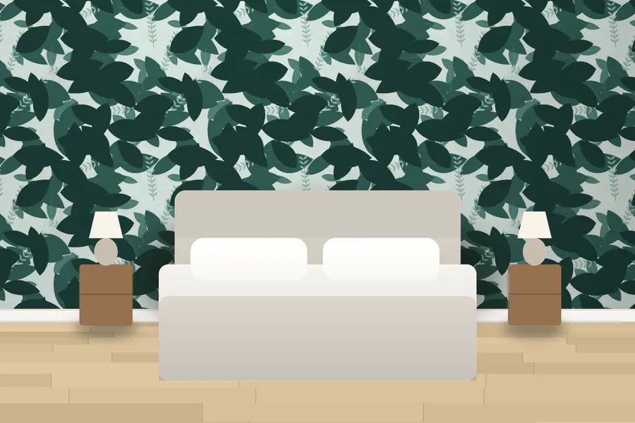 Hinton Herbarium Mural Wallpaper in a room