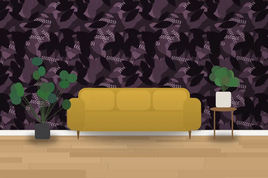 Killerton Herbarium Mural Wallpaper in a room