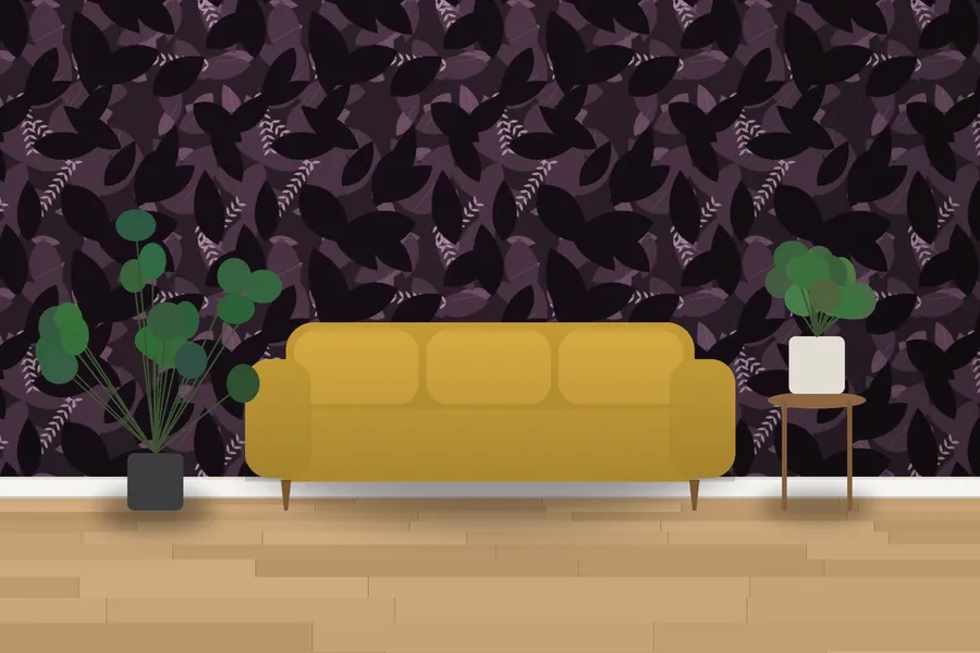 Saltram Kew Walk Foliage Wallpaper in a room