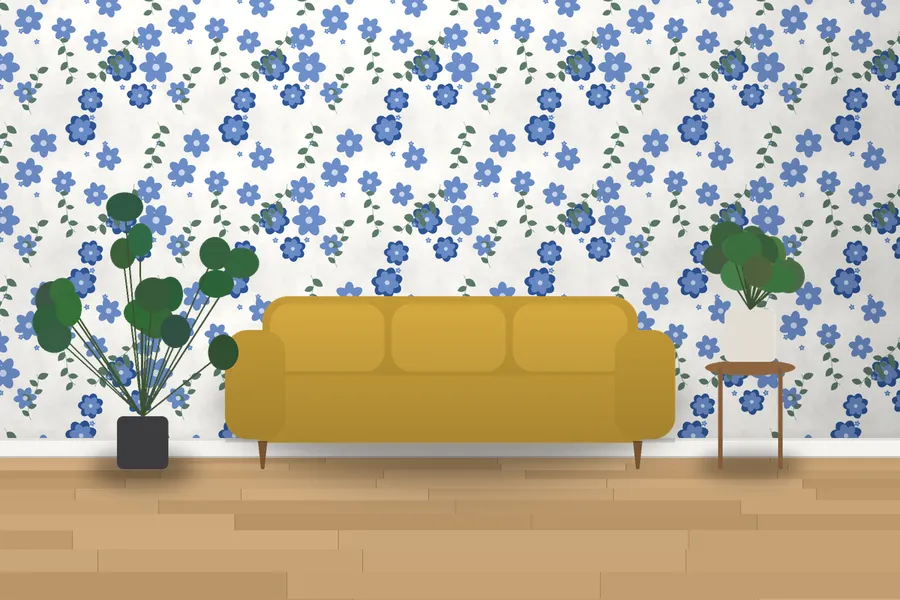 Kelmarsh Summer Posy Wallpaper in a room