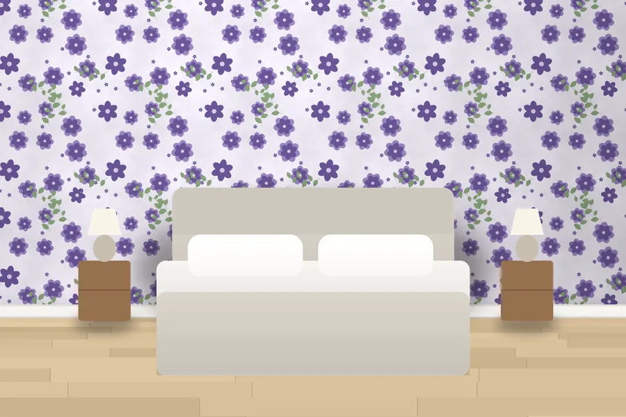 Rousham Dahlia Parade Wallpaper in a room