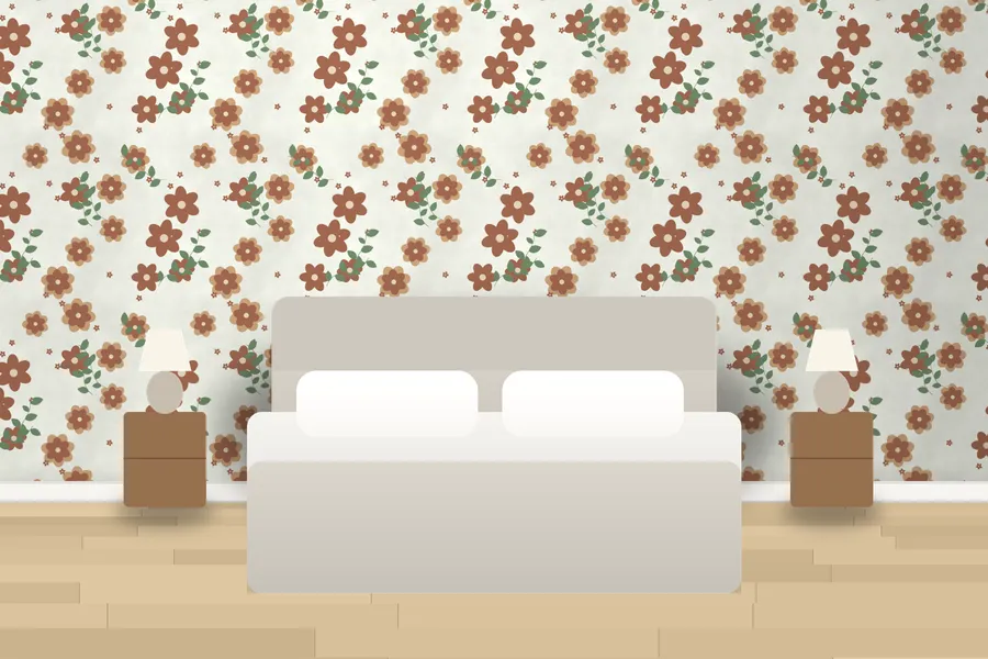 Lytes Ranunculus Garden Wallpaper in a room