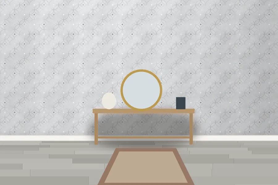 Knole Interlocking Rings Wallpaper in a room
