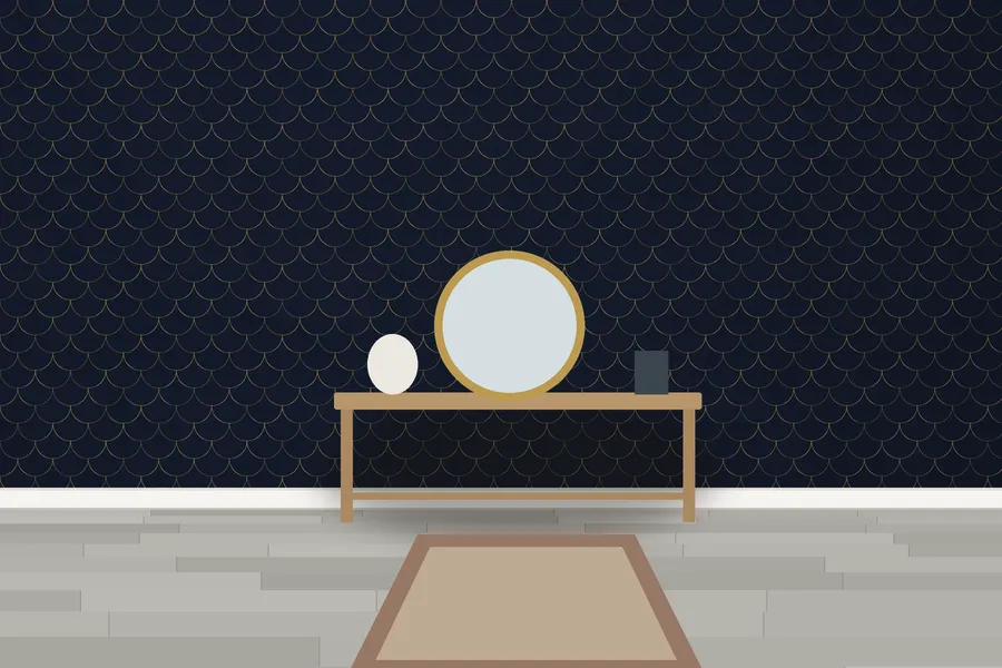 Dudmaston Foil Scale Wallpaper in a room