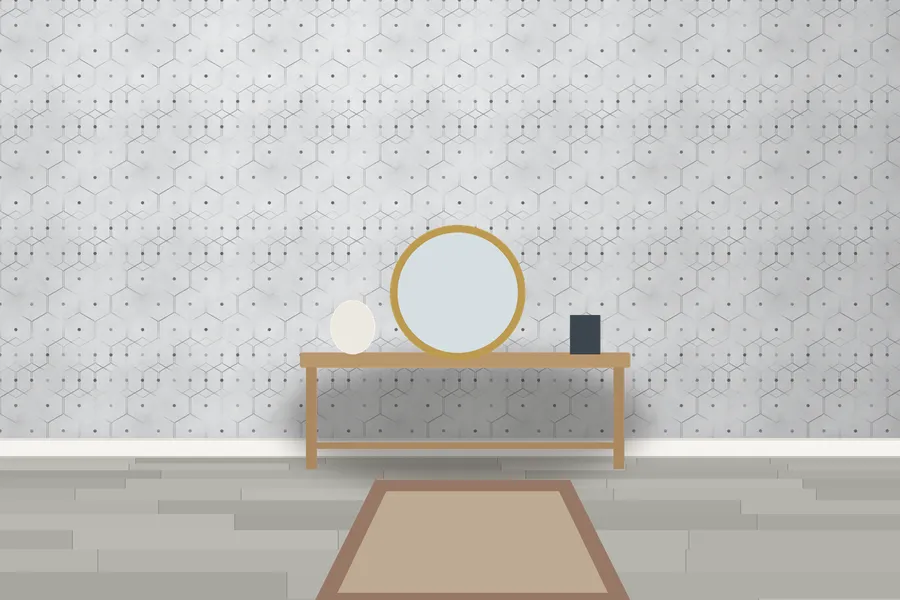 Somerleyton Gilded Honeycomb Wallpaper in a room