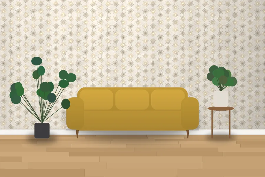Somerleyton Odeon Sunray Wallpaper in a room