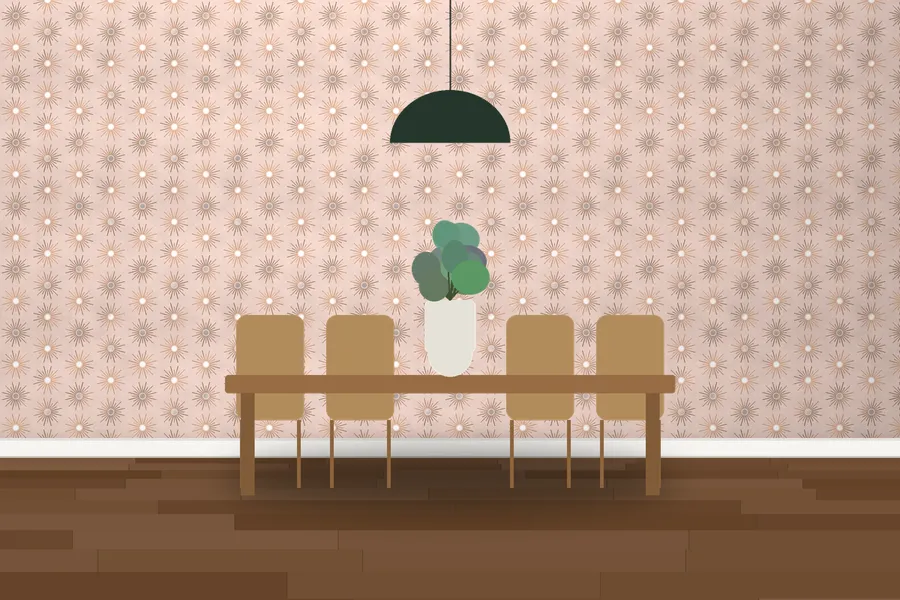 Coleton Odeon Sunray Wallpaper in Blush Salon