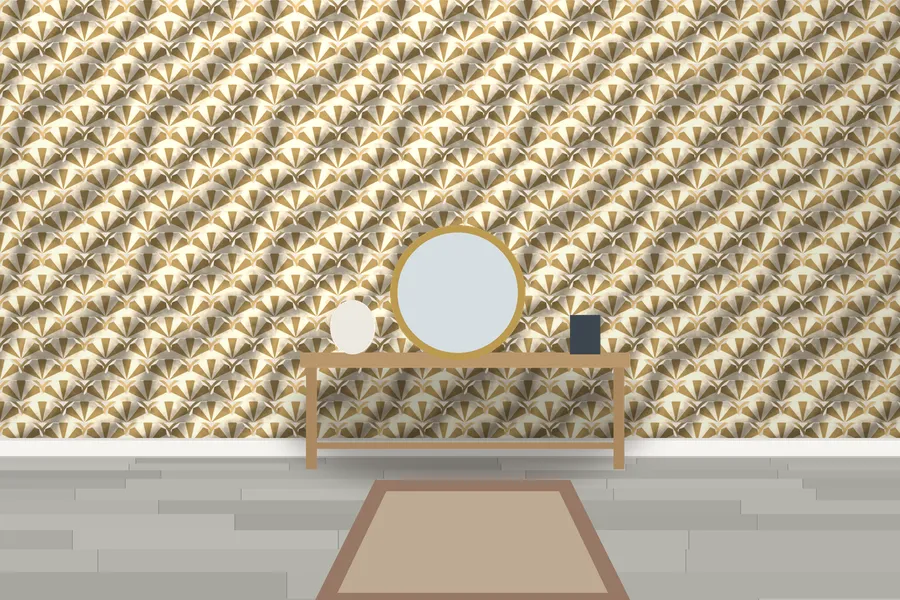 Nettlecombe Riviera Shell Wallpaper in a room