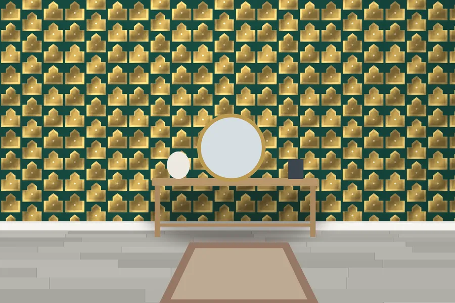 Belvoir Chrysler Step Wallpaper in a room