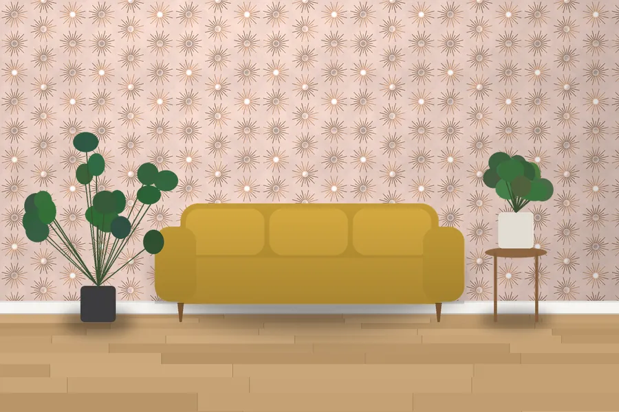 Arlington Odeon Sunray Wallpaper in a room
