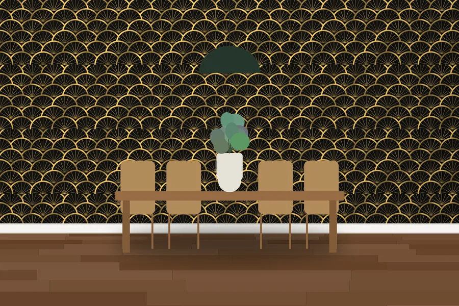 Hatchlands Palais Fan Wallpaper in a room