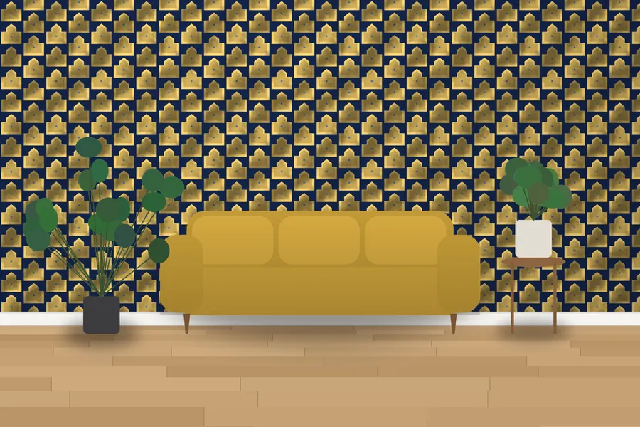 Ashcombe Chrysler Step Wallpaper in a room