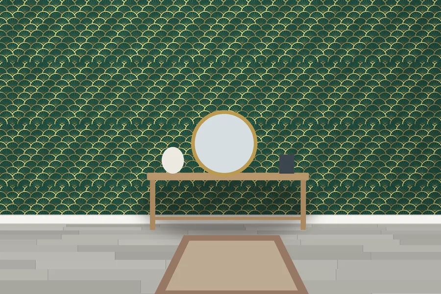 Polesden Palais Fan Wallpaper in a room