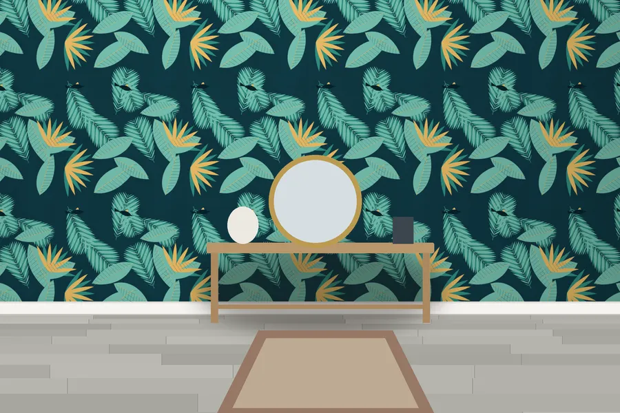 Plas Island Botanica Wallpaper in a room