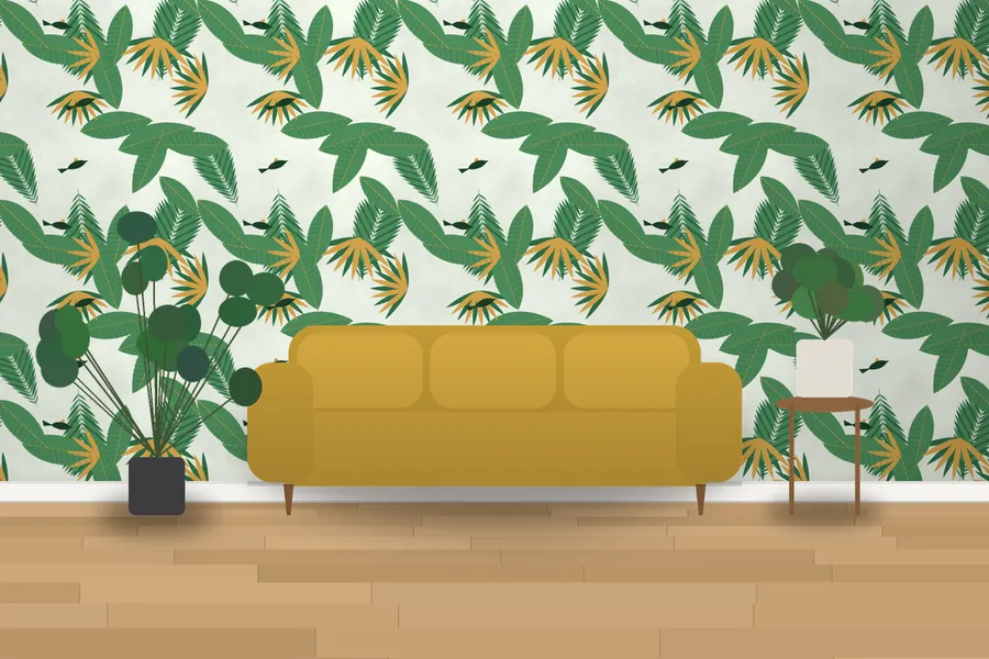 Hatchlands Tropic Night Wallpaper in a room