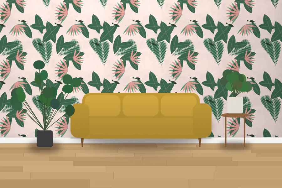 Harewood Tropic Night Wallpaper in a room