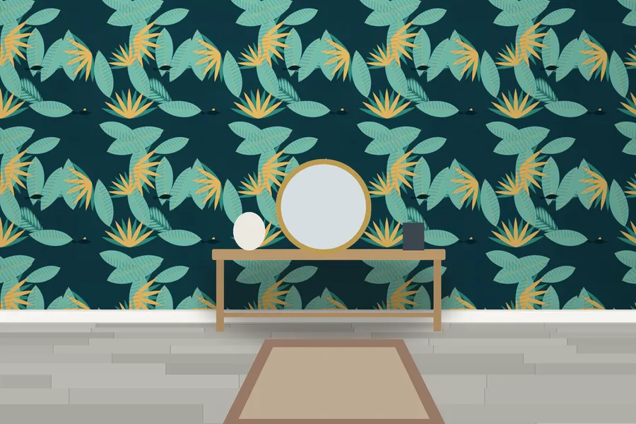 Fawsley Paradise Fronds Wallpaper in a room
