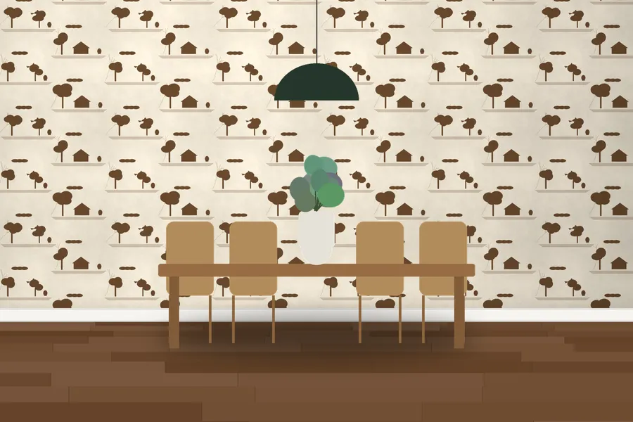 Buscot Grand Tour Toile Wallpaper in Sepia Toile