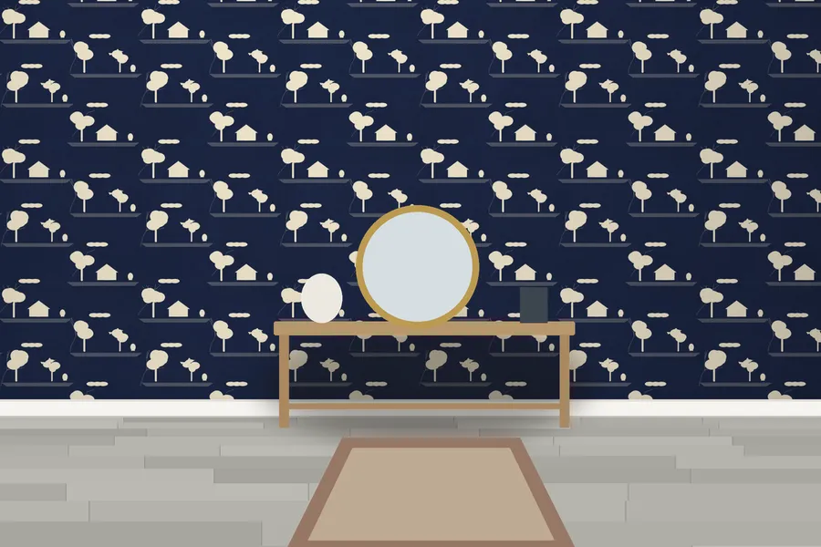 Dorneywood Estate Toile Wallpaper in a room