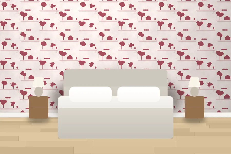 Nettlecombe Riverside Toile Wallpaper in a room