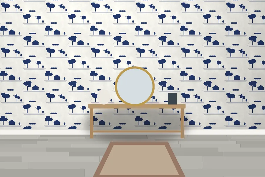 Sheffield Folly Toile Wallpaper in a room
