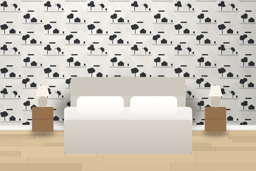 Coleton Folly Toile Wallpaper in a room