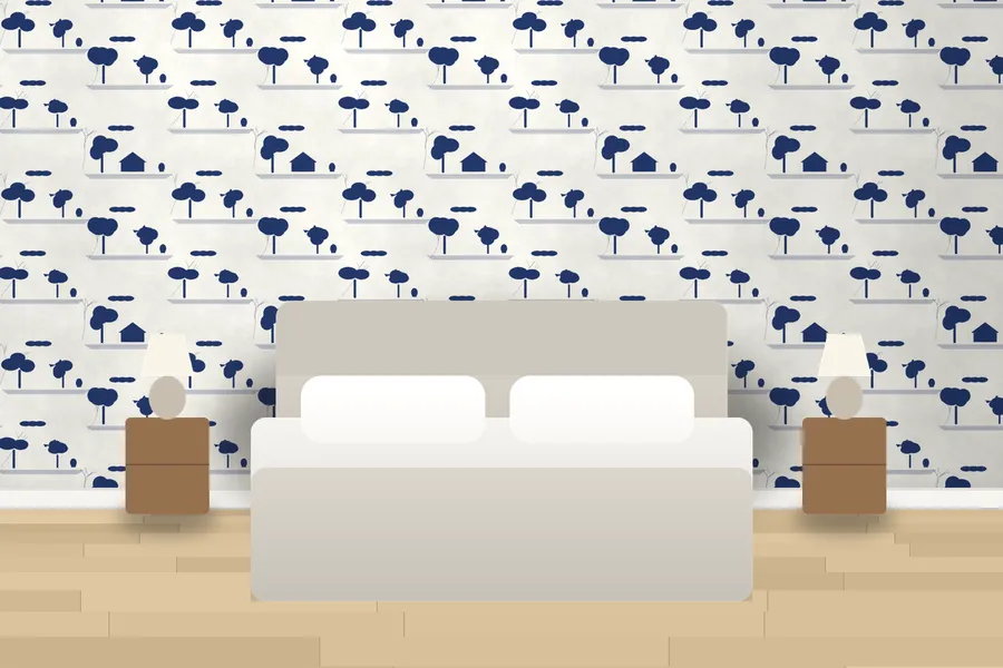 Hanbury Orchard Toile Wallpaper in a room
