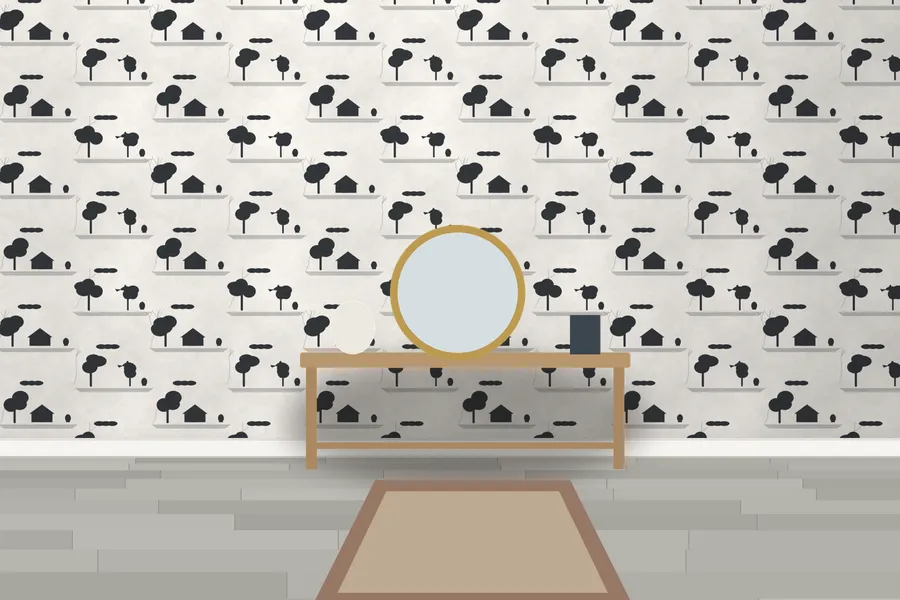Packwood Riverside Toile Wallpaper in a room
