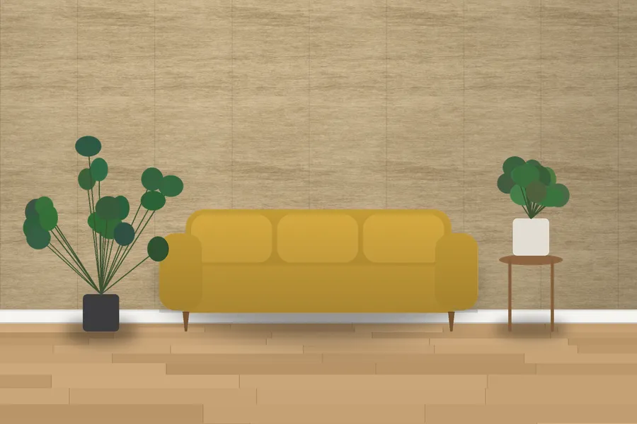 Mottisfont Sisal Texture Wallpaper in a room