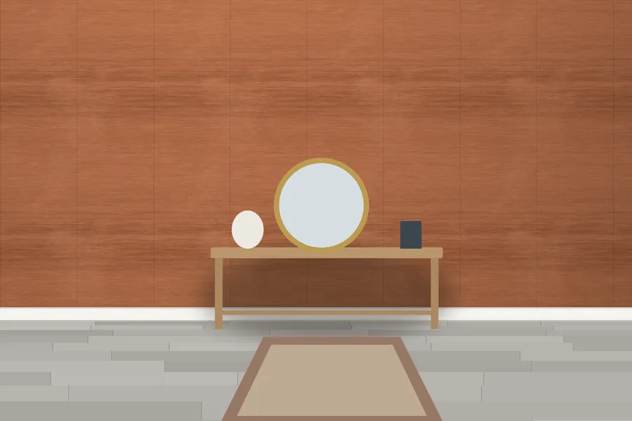 Ashcombe Grasscloth Weave Wallpaper in a room