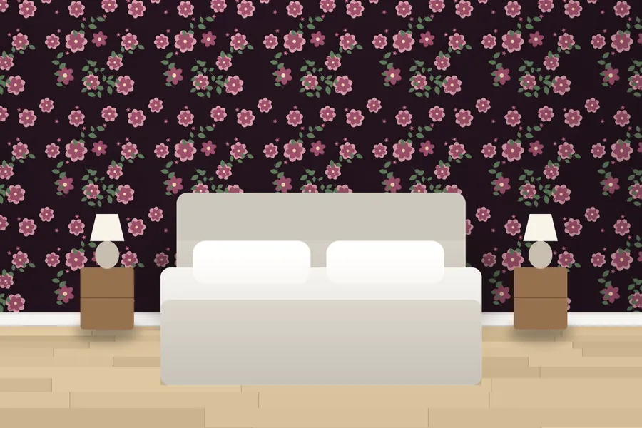 Chiswick Gothic Garden Wallpaper in a room