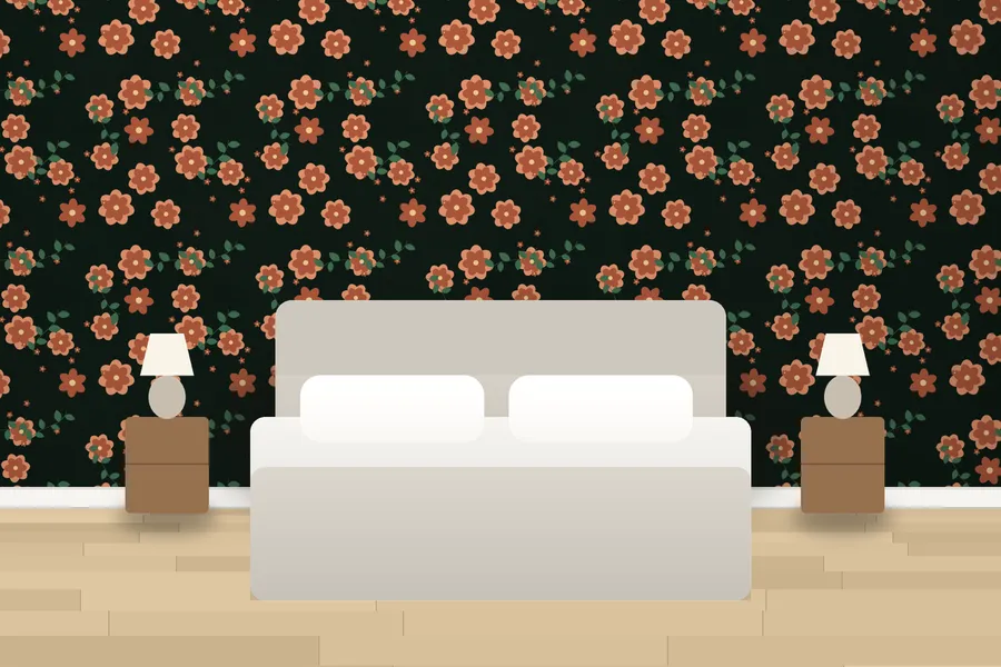 Sheffield Twilight Posy Wallpaper in a room
