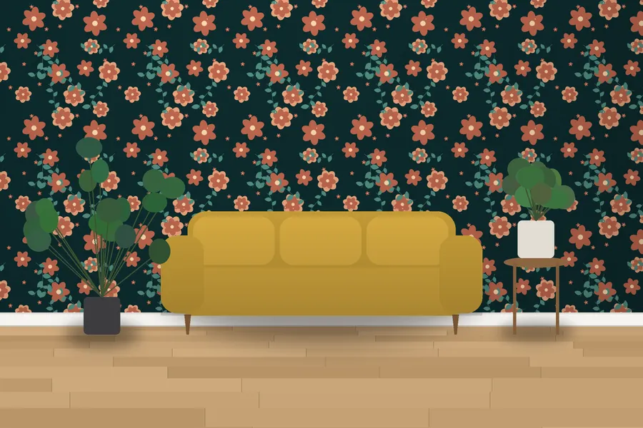 Godolphin Gothic Garden Wallpaper in Teal Abyss