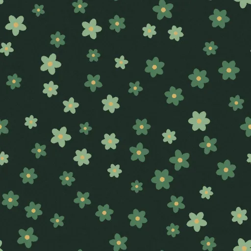 Thorne Ditsy Floral Wallpaper in Forest Night