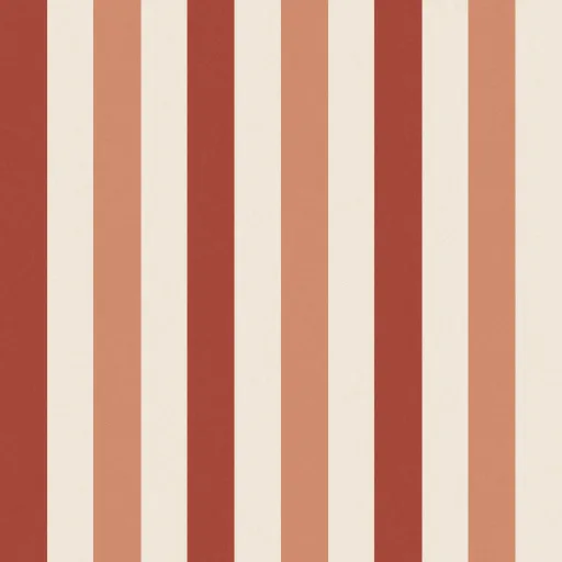 Avoca Candy Stripe Wallpaper in Brick & Bone