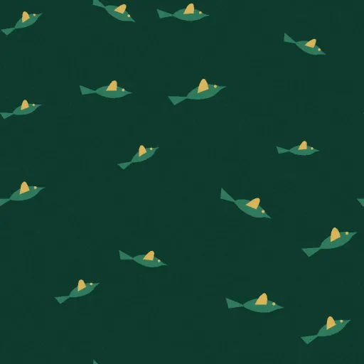 Cedric Flock of Birds Wallpaper in Emerald Gold